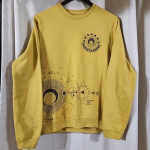 Blind Rooster‎ Ravenheart Crewneck Sweatshirt Celestial Graphic Mustard Men Med